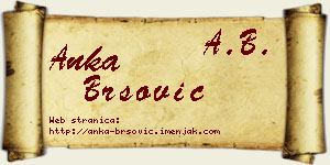 Anka Bršović vizit kartica